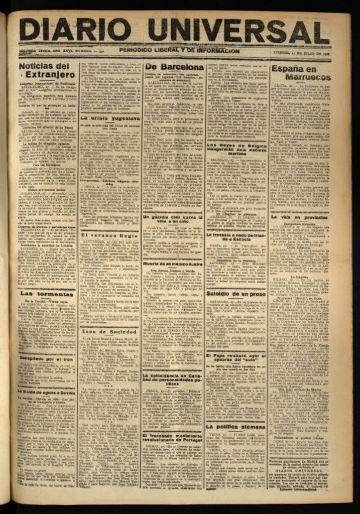 Miniatura de Diario Universal del 27 de julio de 1928