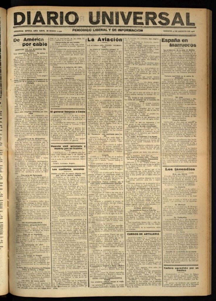 Miniatura de Diario Universal del 4 de agosto de 1928
