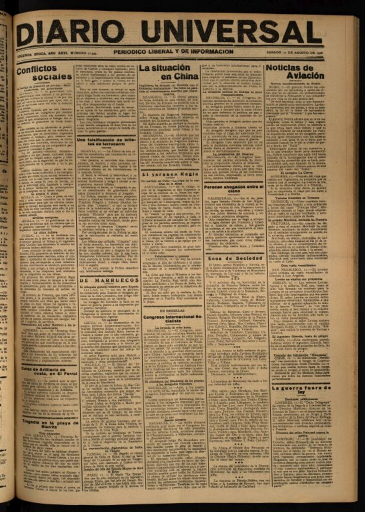 Miniatura de Diario Universal del 11 de agosto de 1928