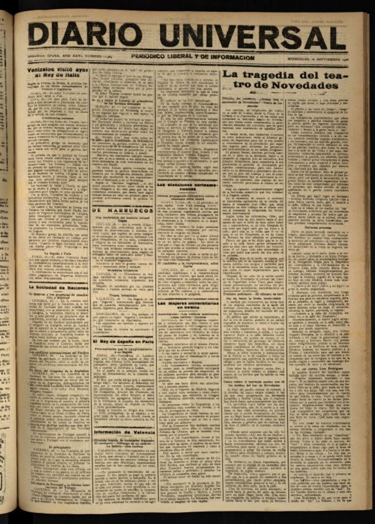 Miniatura de Diario Universal del 26 de septiembre de 1928