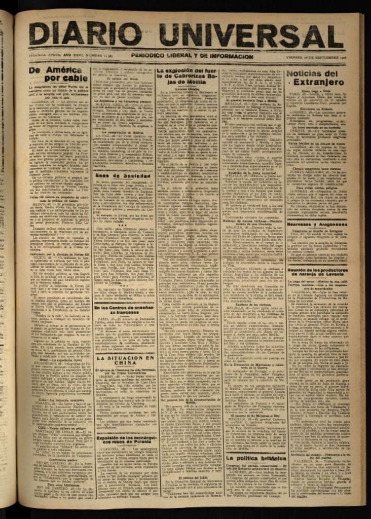 Miniatura de Diario Universal del 28 de septiembre de 1928