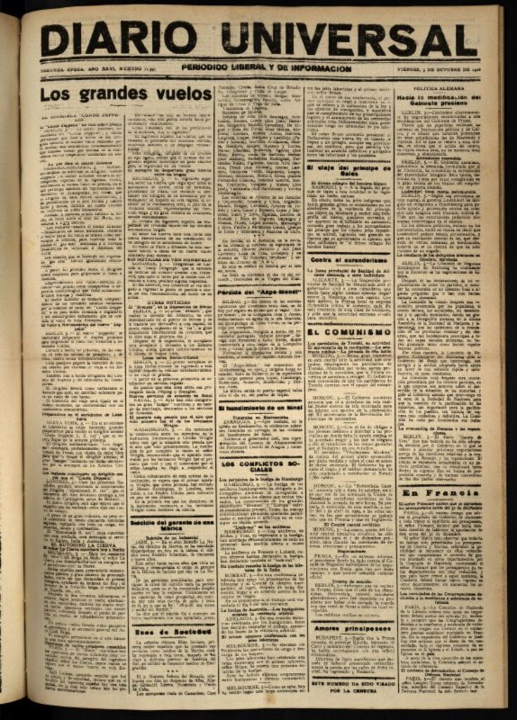Miniatura de Diario Universal del 5 de octubre de 1928