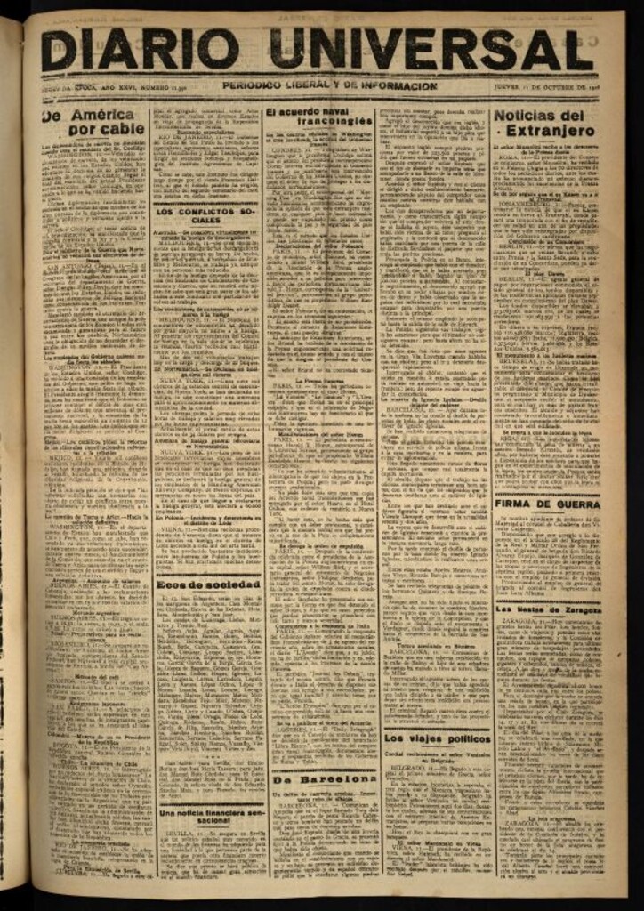 Miniatura de Diario Universal del 11 de octubre de 1928