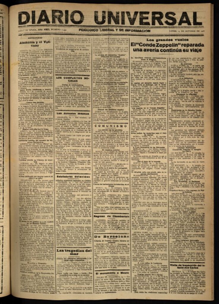 Miniatura de Diario Universal del 15 de octubre de 1928