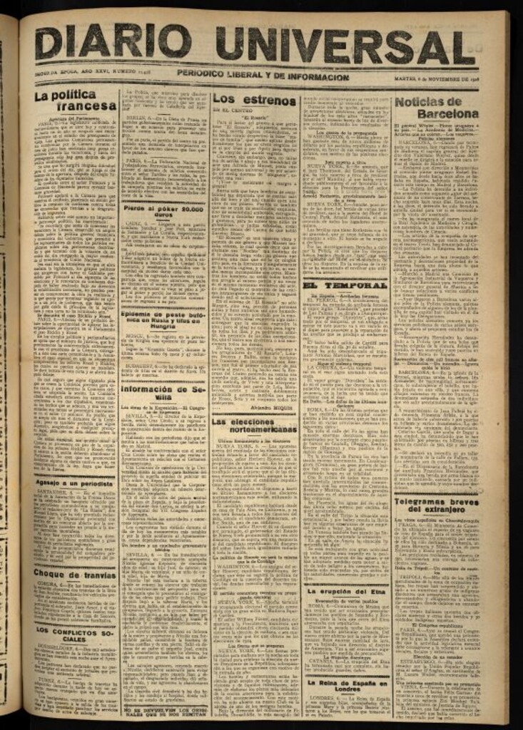 Miniatura de Diario Universal del 6 de noviembre de 1928
