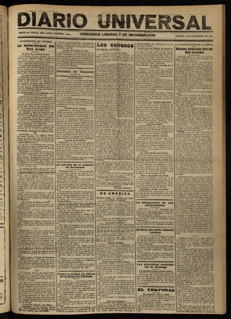 Miniatura de Diario Universal del 6 de diciembre de 1928