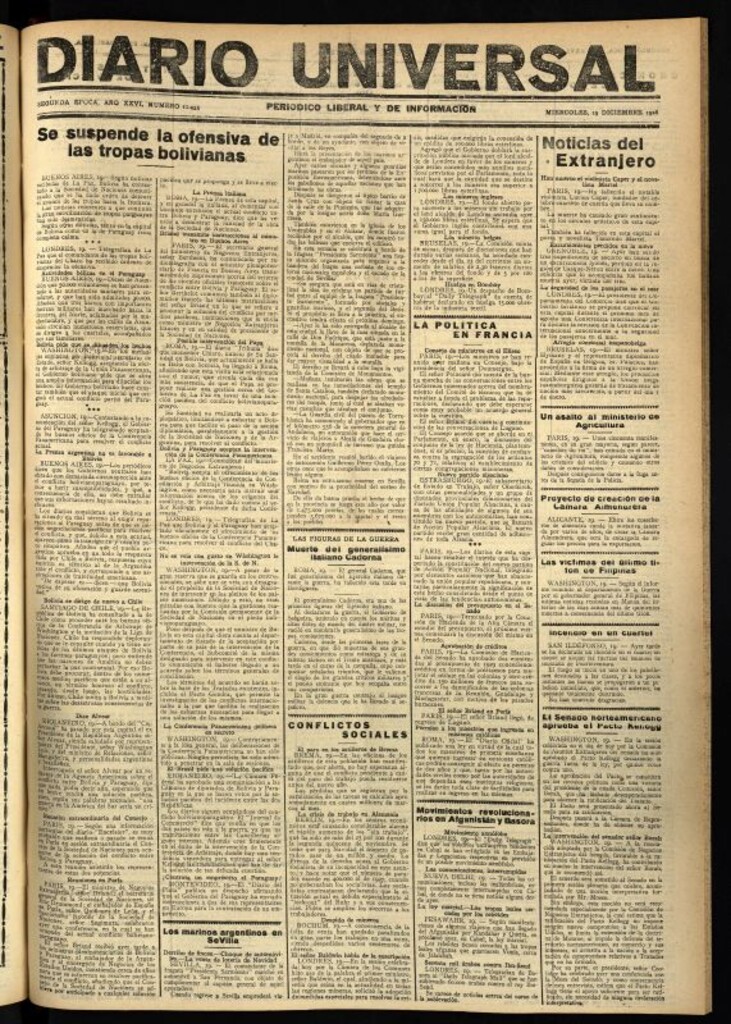 Miniatura de Diario Universal del 19 de diciembre de 1928