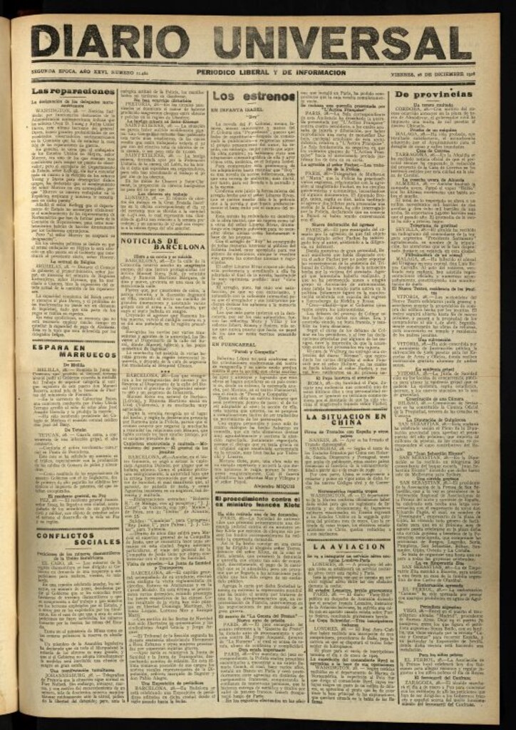 Miniatura de Diario Universal del 28 de diciembre de 1928