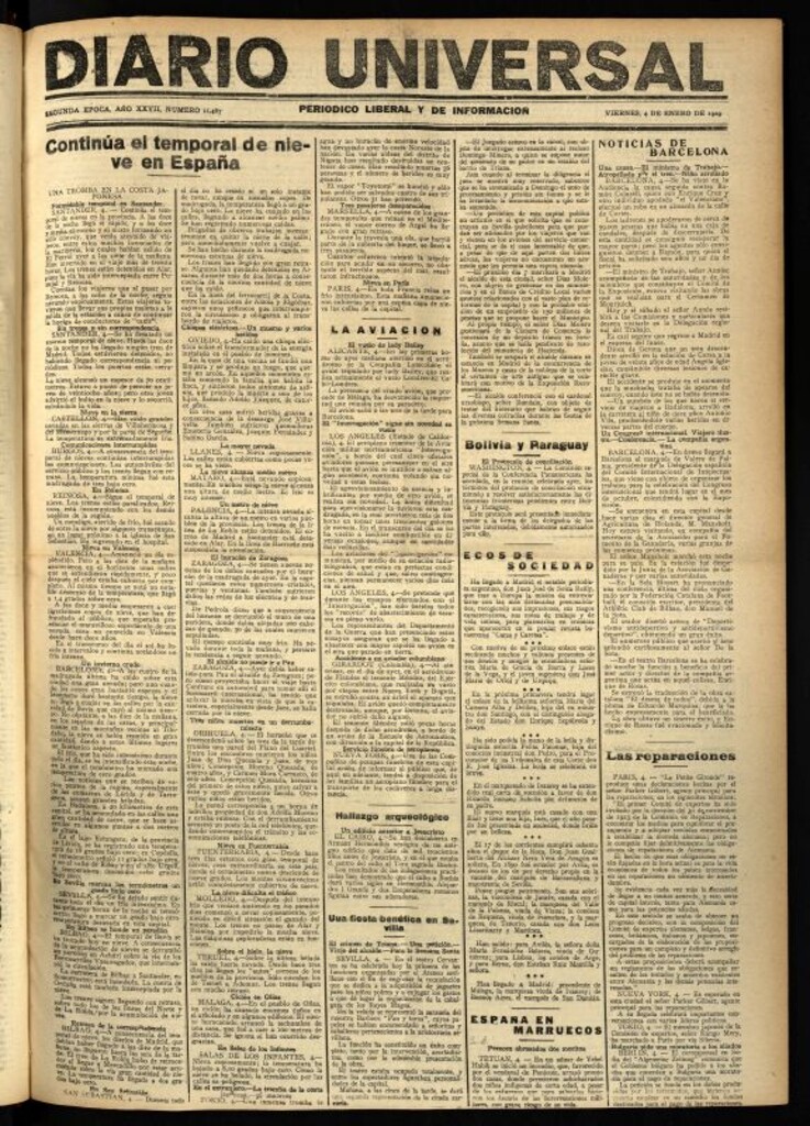 Miniatura de Diario Universal del 4 de enero de 1929