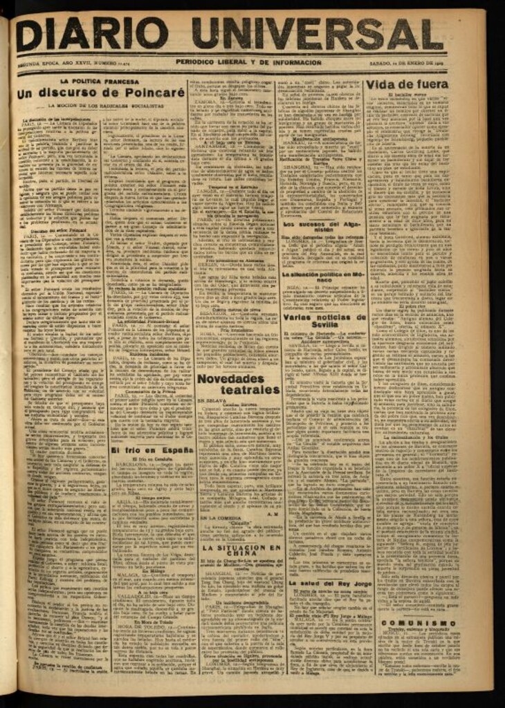 Miniatura de Diario Universal del 12 de enero de 1929