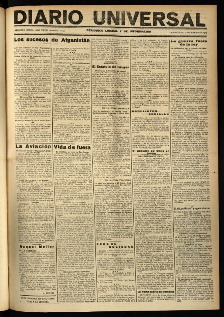 Miniatura de Diario Universal del 16 de enero de 1929