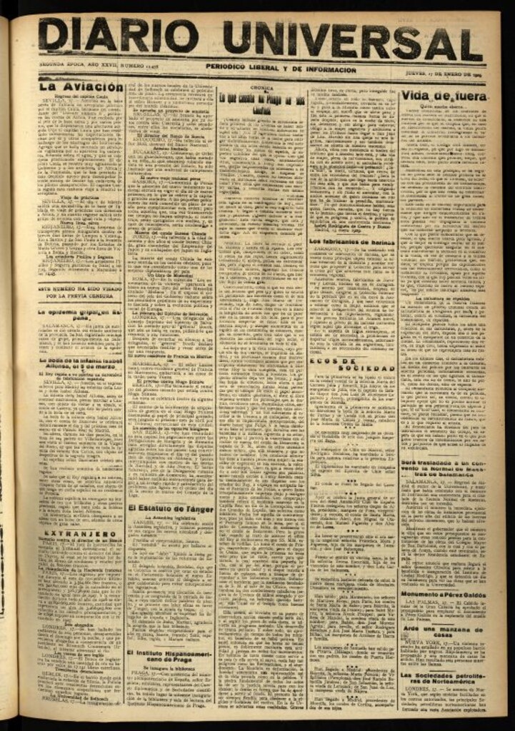 Miniatura de Diario Universal del 17 de enero de 1929