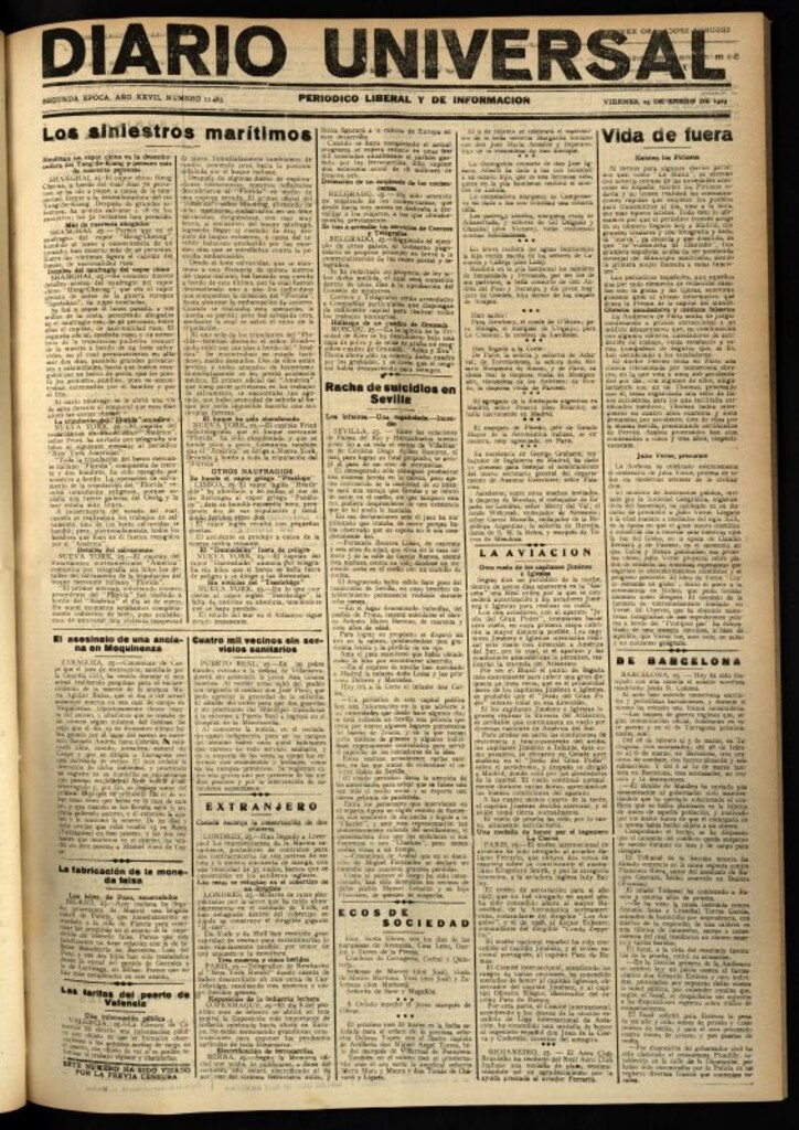 Miniatura de Diario Universal del 25 de enero de 1929