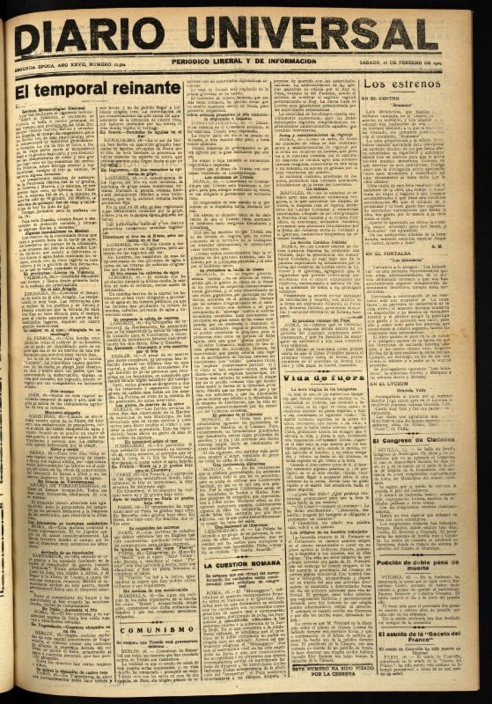 Miniatura de Diario Universal del 16 de febrero de 1929