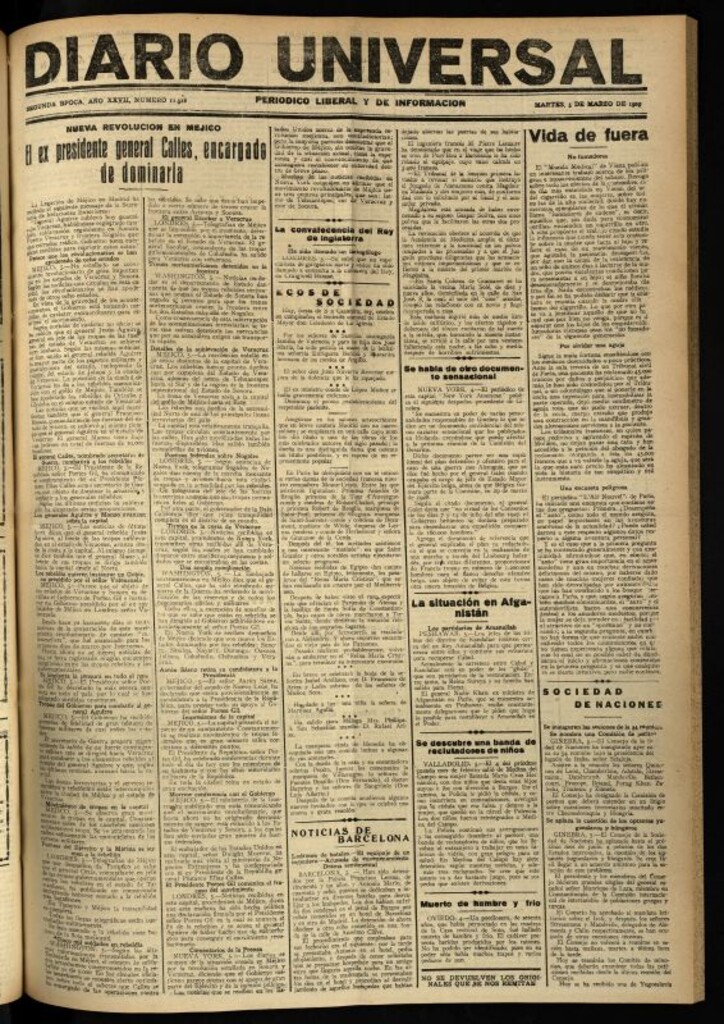 Miniatura de Diario Universal del 5 de marzo de 1929