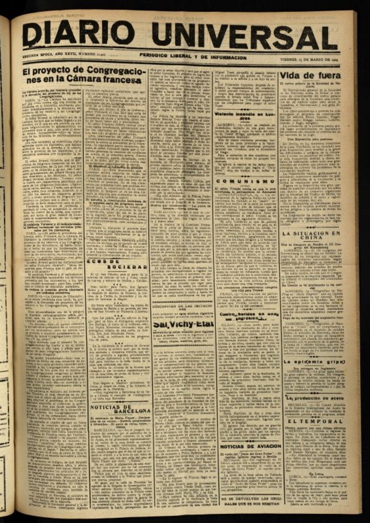 Miniatura de Diario Universal del 15 de marzo de 1929