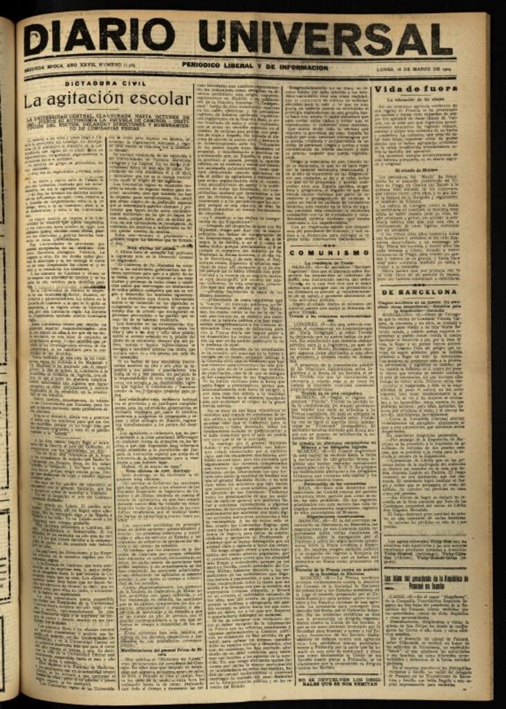 Miniatura de Diario Universal del 18 de marzo de 1929
