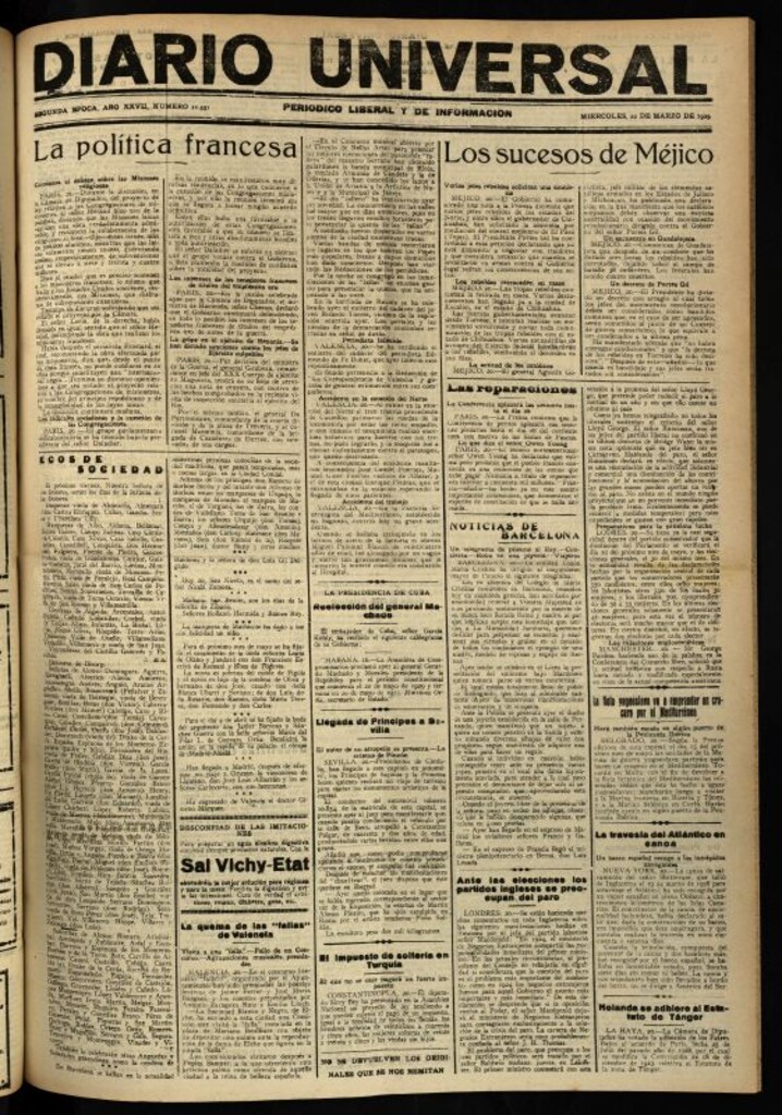 Miniatura de Diario Universal del 20 de marzo de 1929