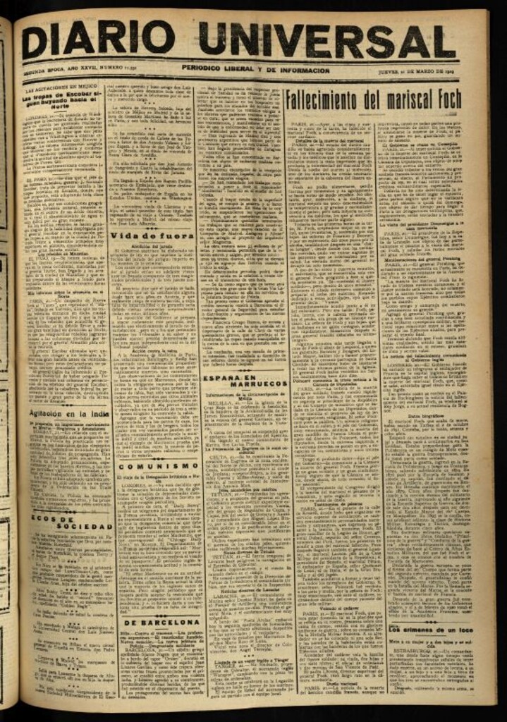 Miniatura de Diario Universal del 21 de marzo de 1929