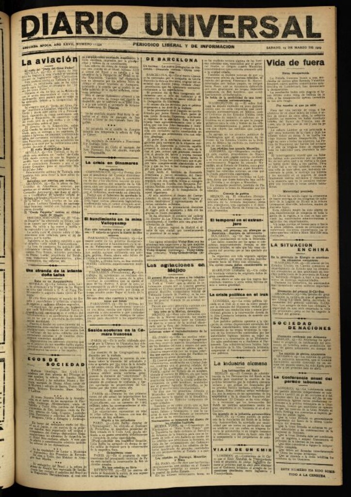 Miniatura de Diario Universal del 23 de marzo de 1929