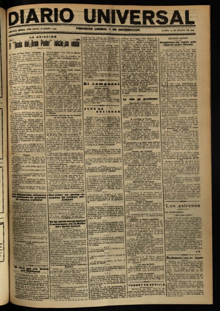 Miniatura de Diario Universal del 25 de marzo de 1929