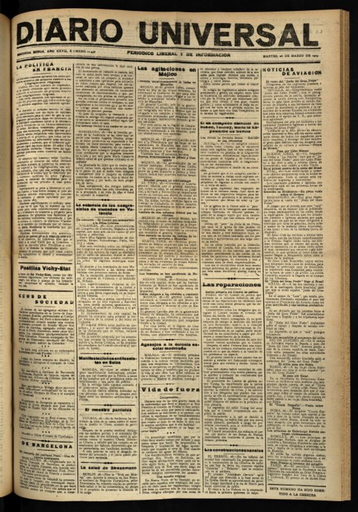 Miniatura de Diario Universal del 26 de marzo de 1929