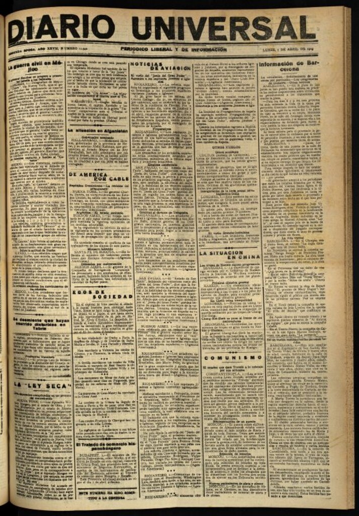Miniatura de Diario Universal del 1 de abril de 1929