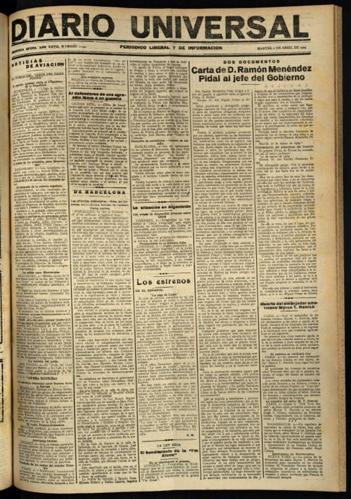 Miniatura de Diario Universal del 2 de abril de 1929