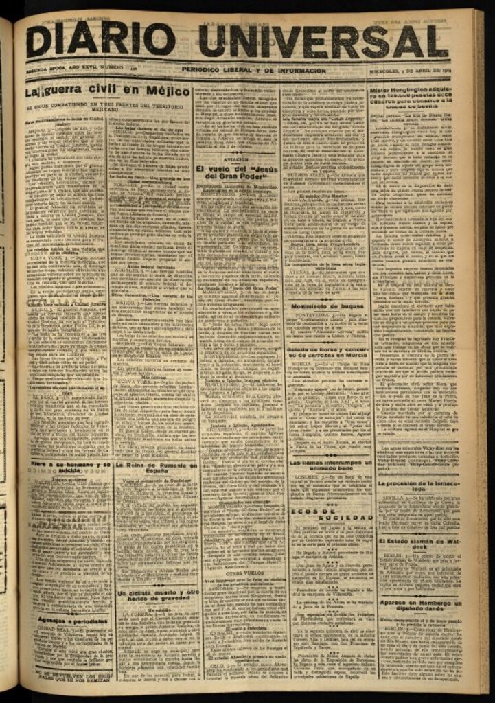 Miniatura de Diario Universal del 3 de abril de 1929
