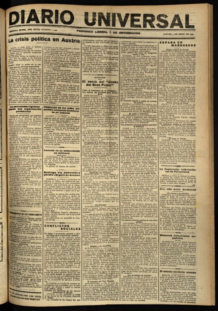 Miniatura de Diario Universal del 4 de abril de 1929