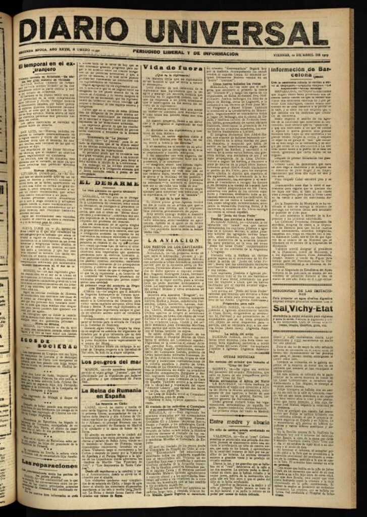 Miniatura de Diario Universal del 12 de abril de 1929