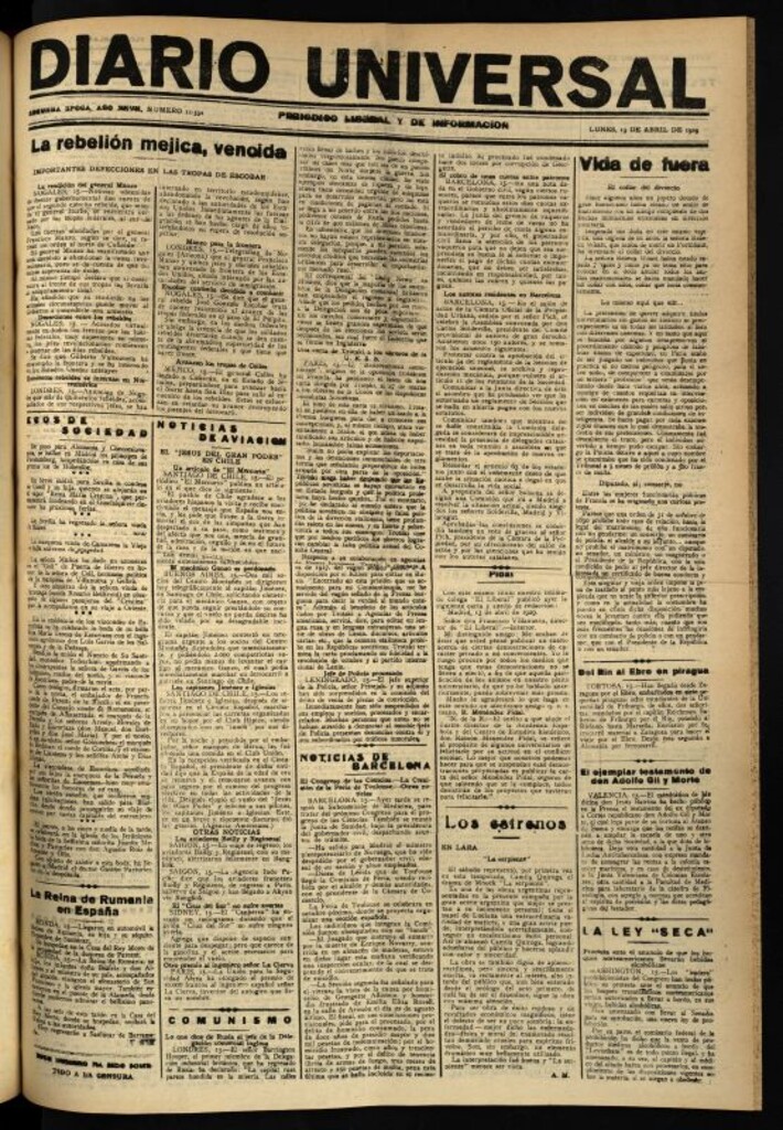Miniatura de Diario Universal del 15 de abril de 1929