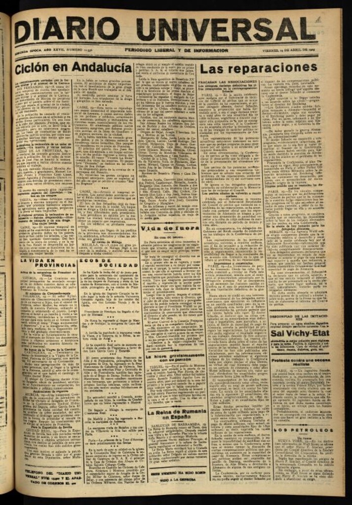 Miniatura de Diario Universal del 19 de abril de 1929