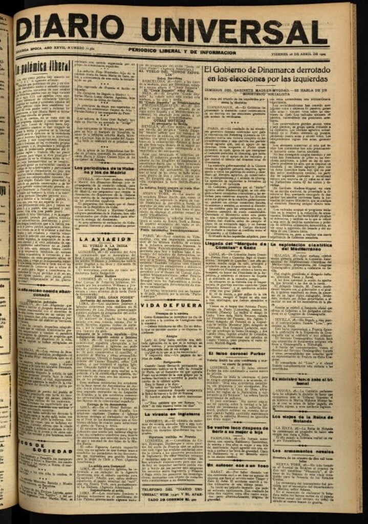 Miniatura de Diario Universal del 26 de abril de 1929