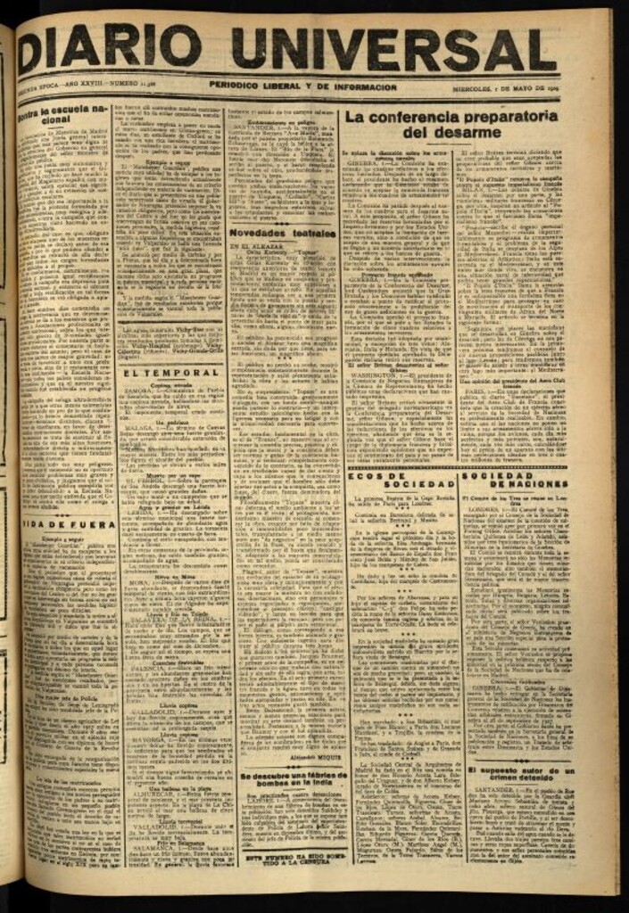 Miniatura de Diario Universal del 1 de mayo de 1929