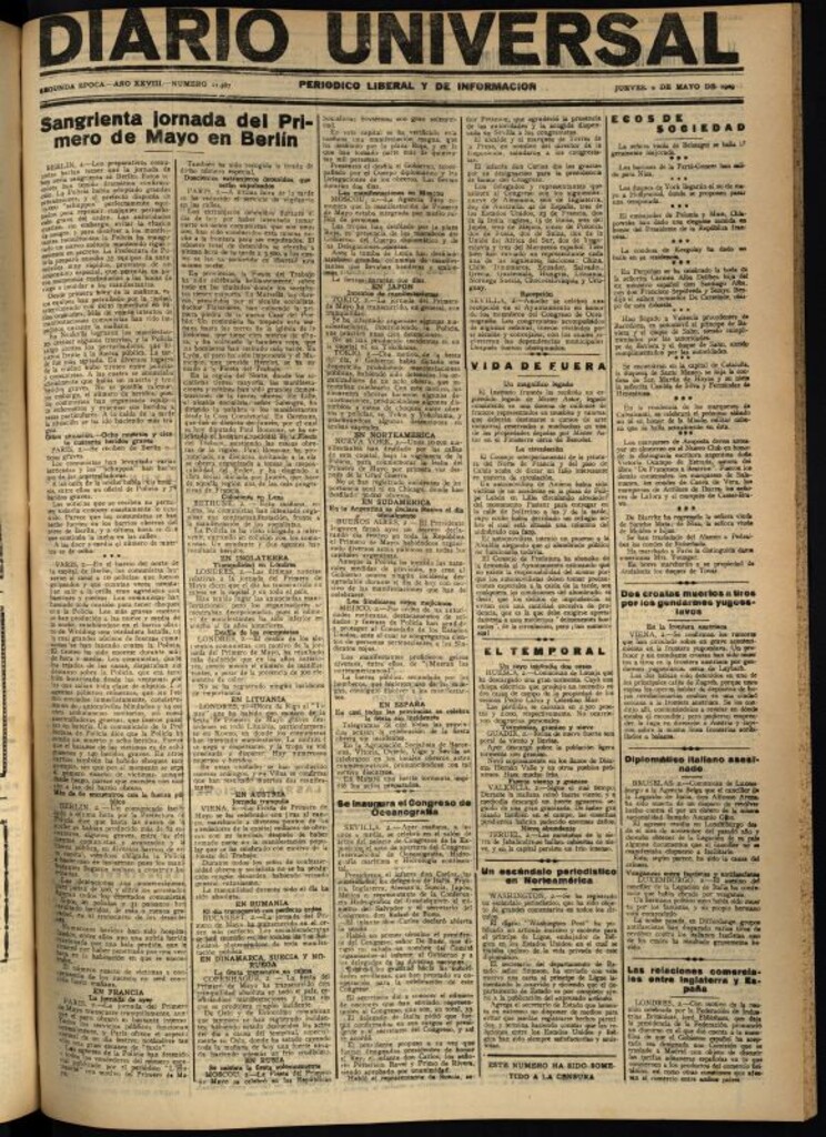 Miniatura de Diario Universal del 2 de mayo de 1929