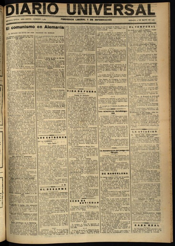 Miniatura de Diario Universal del 4 de mayo de 1929