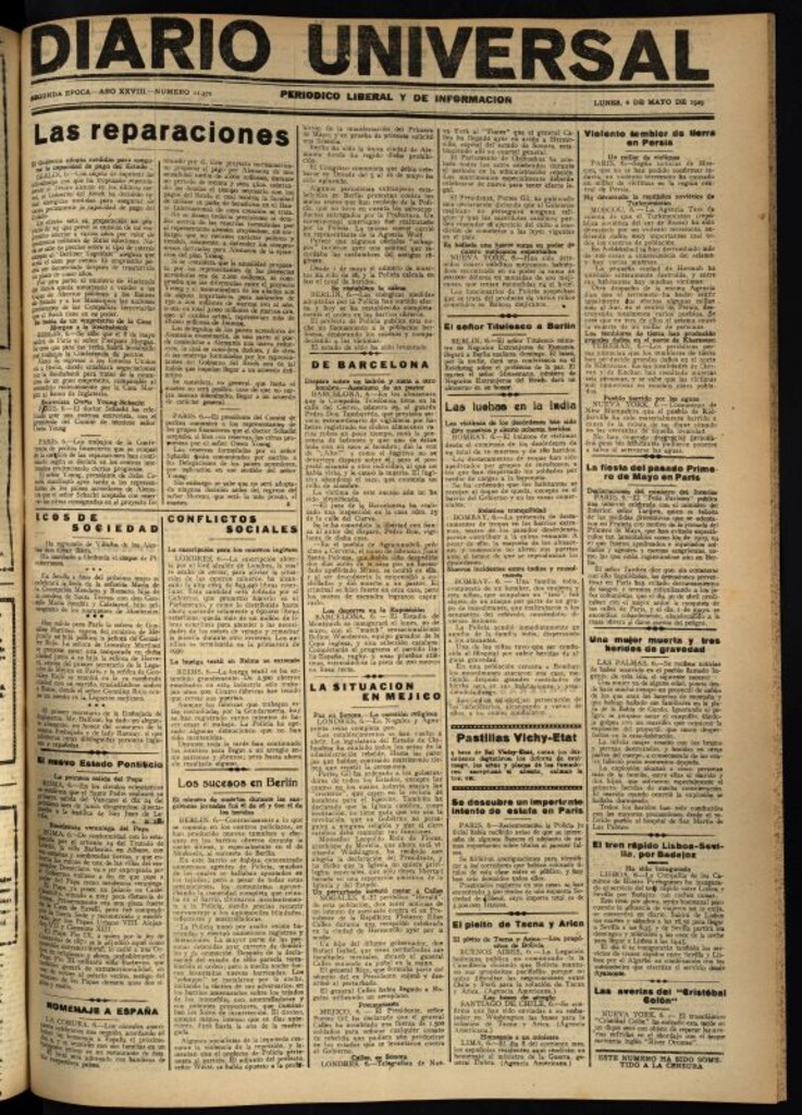 Miniatura de Diario Universal del 6 de mayo de 1929