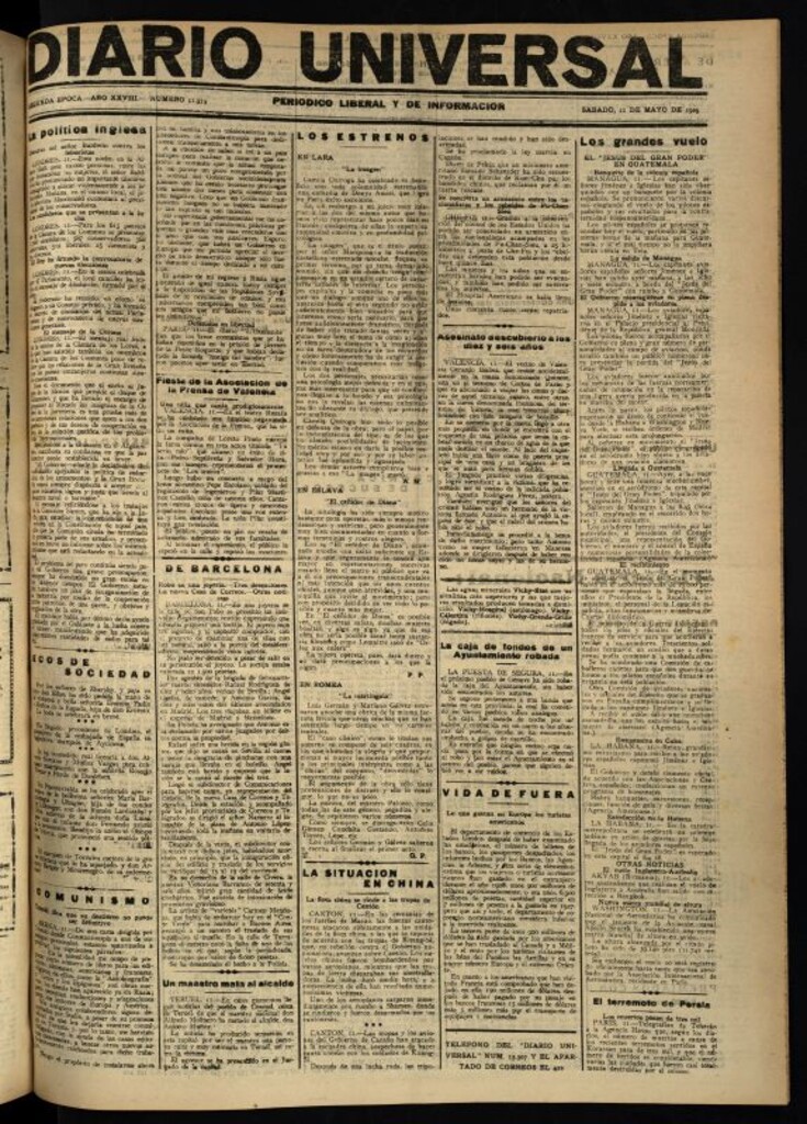 Miniatura de Diario Universal del 11 de mayo de 1929