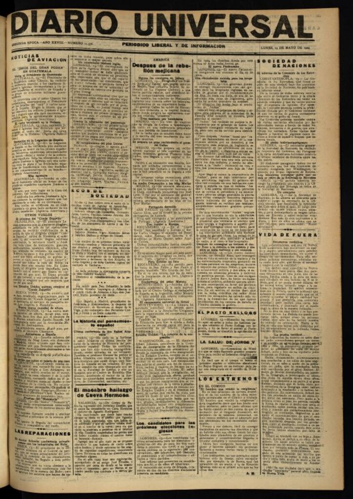 Miniatura de Diario Universal del 13 de mayo de 1929