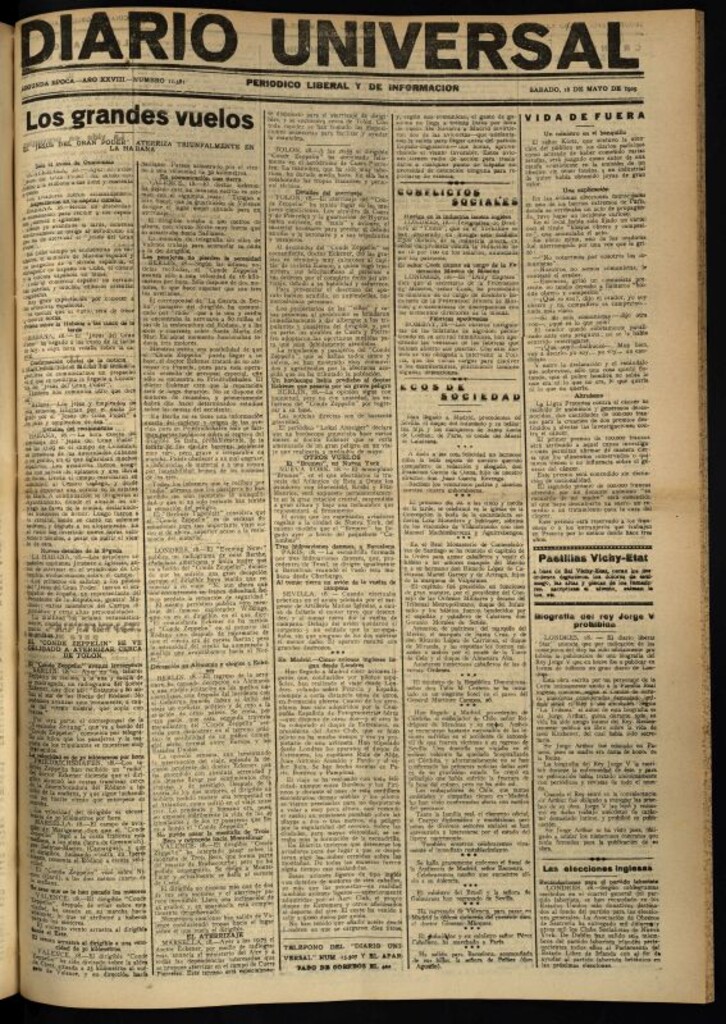 Miniatura de Diario Universal del 18 de mayo de 1929