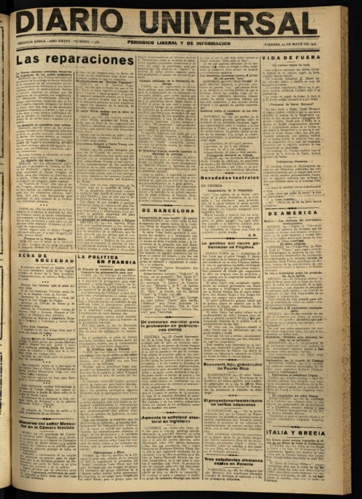 Miniatura de Diario Universal del 24 de mayo de 1929