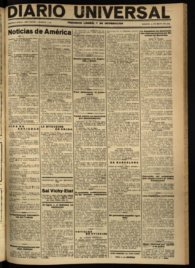 Miniatura de Diario Universal del 25 de mayo de 1929