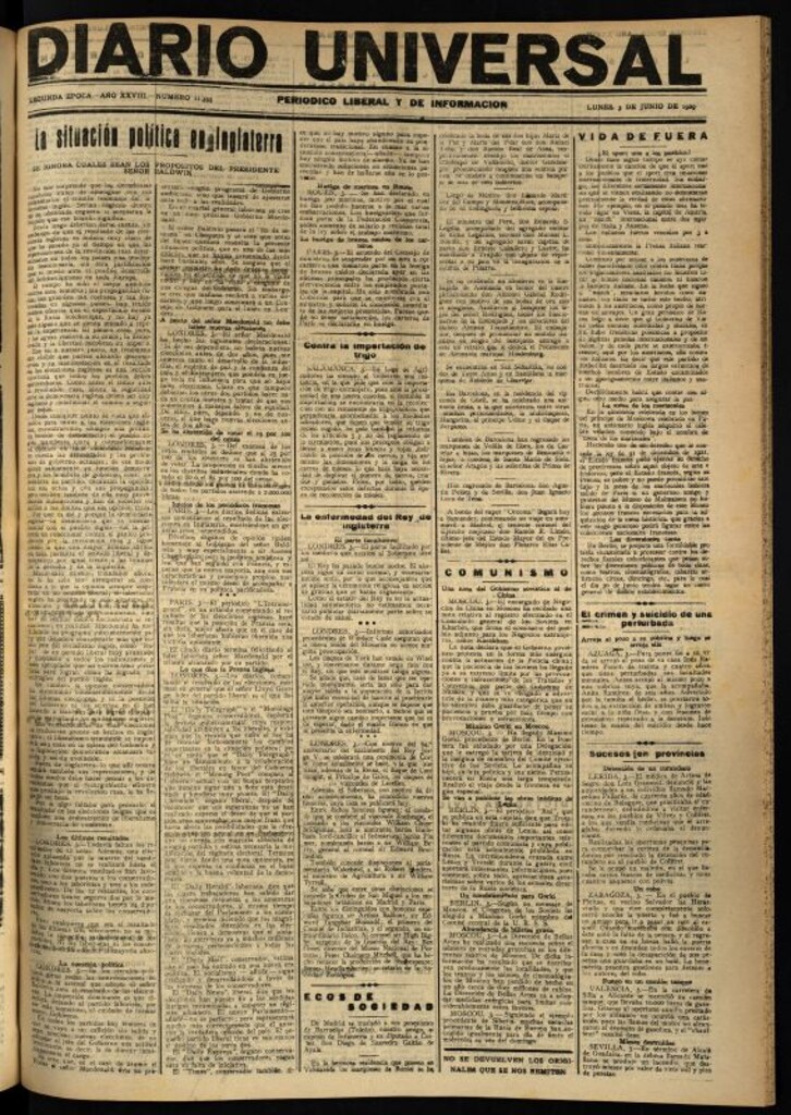 Miniatura de Diario Universal del 3 de junio de 1929