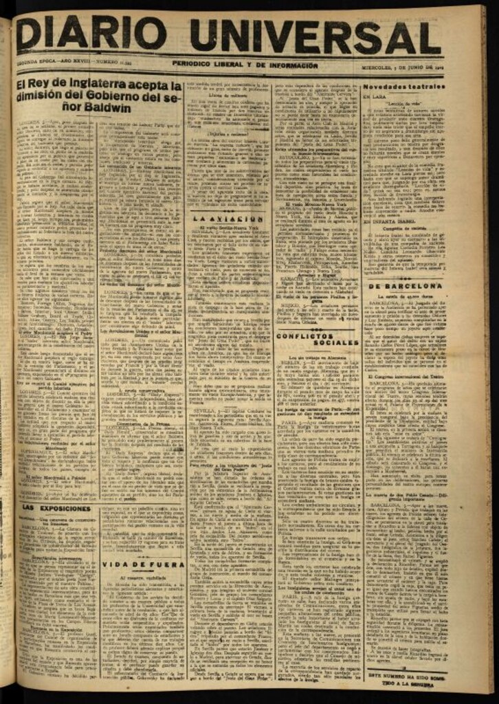 Miniatura de Diario Universal del 5 de junio de 1929