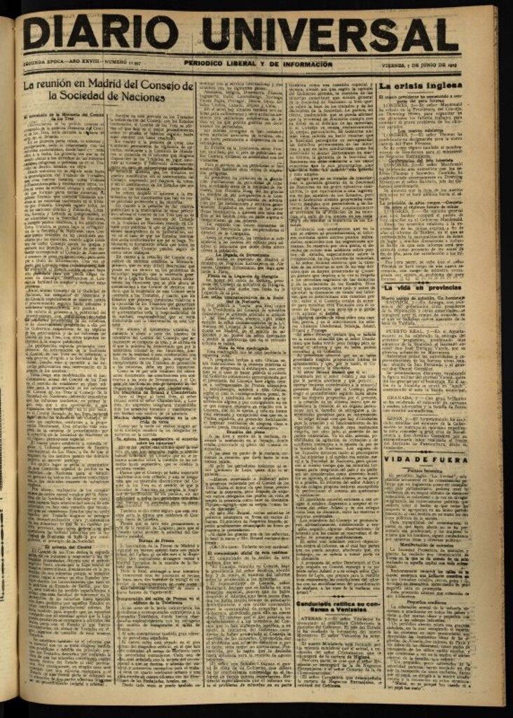 Miniatura de Diario Universal del 7 de junio de 1929
