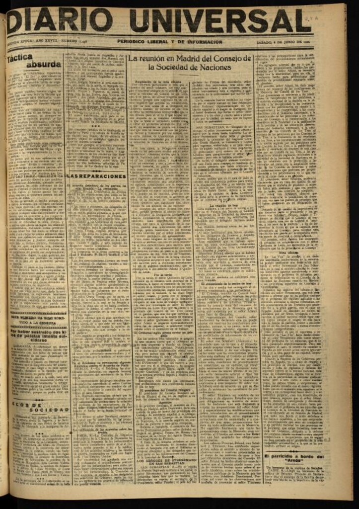Miniatura de Diario Universal del 8 de junio de 1929