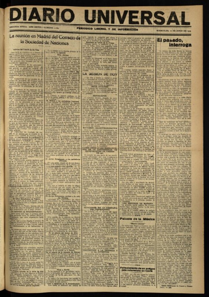 Miniatura de Diario Universal del 12 de junio de 1929