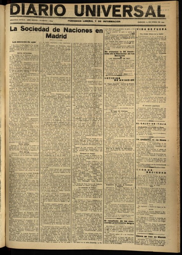 Miniatura de Diario Universal del 15 de junio de 1929
