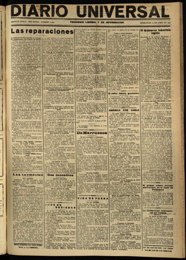 Miniatura de Diario Universal del 19 de junio de 1929